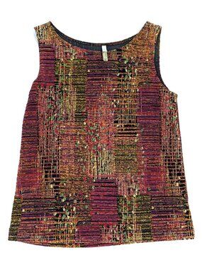 White Stag Sleeveless Knit Top - Women's S - Stretch Abstract Aztec Shirt